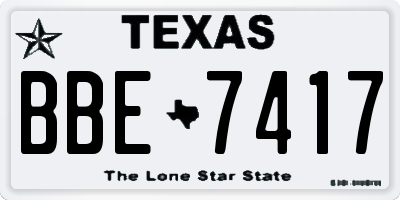 TX license plate BBE7417