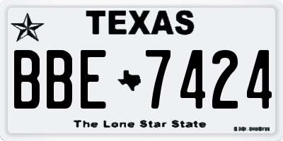 TX license plate BBE7424
