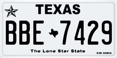 TX license plate BBE7429