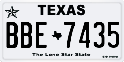 TX license plate BBE7435