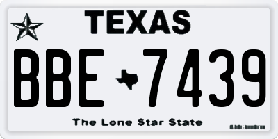 TX license plate BBE7439