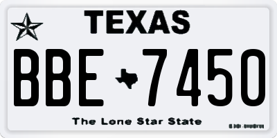 TX license plate BBE7450