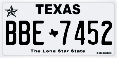 TX license plate BBE7452
