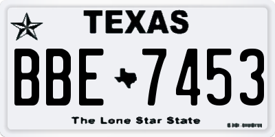 TX license plate BBE7453