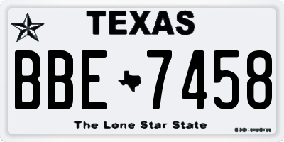 TX license plate BBE7458