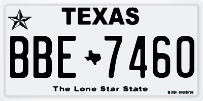 TX license plate BBE7460