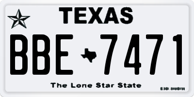 TX license plate BBE7471