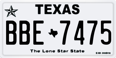 TX license plate BBE7475