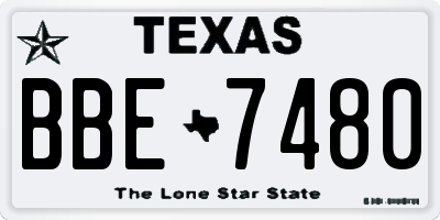 TX license plate BBE7480