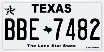 TX license plate BBE7482