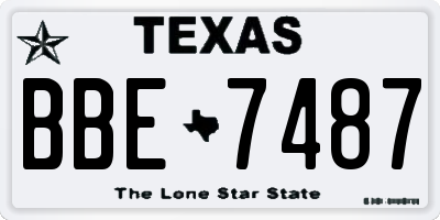 TX license plate BBE7487