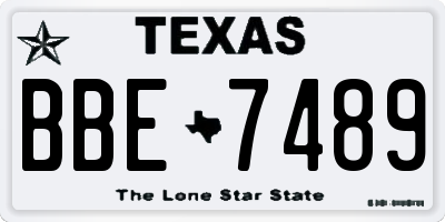 TX license plate BBE7489