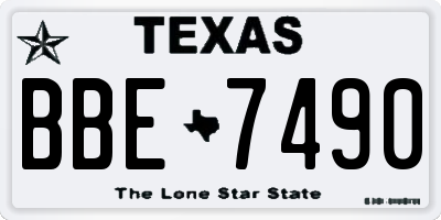 TX license plate BBE7490