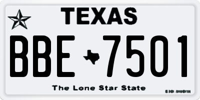 TX license plate BBE7501