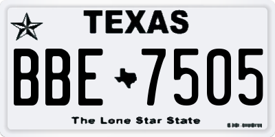 TX license plate BBE7505