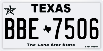 TX license plate BBE7506