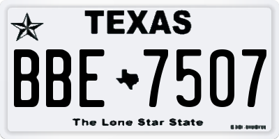 TX license plate BBE7507