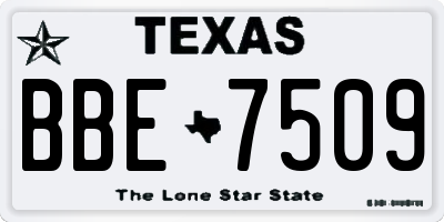 TX license plate BBE7509