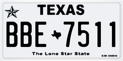 TX license plate BBE7511