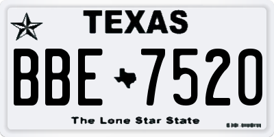 TX license plate BBE7520