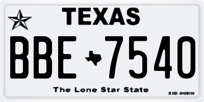 TX license plate BBE7540