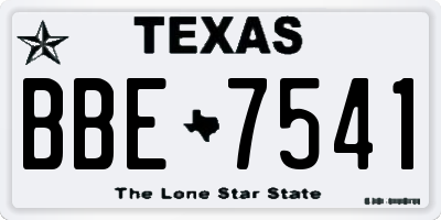 TX license plate BBE7541