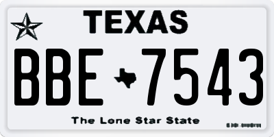 TX license plate BBE7543