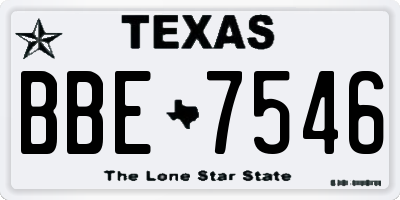 TX license plate BBE7546