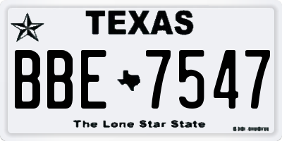 TX license plate BBE7547