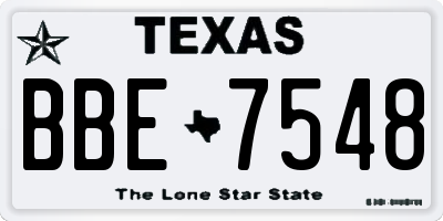 TX license plate BBE7548