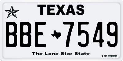 TX license plate BBE7549