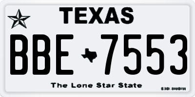 TX license plate BBE7553