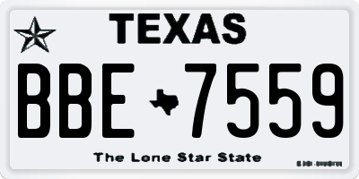 TX license plate BBE7559