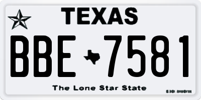 TX license plate BBE7581