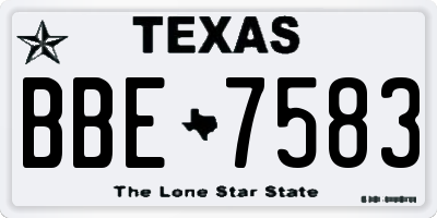 TX license plate BBE7583