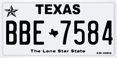 TX license plate BBE7584