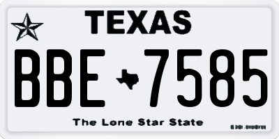 TX license plate BBE7585