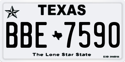 TX license plate BBE7590