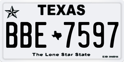 TX license plate BBE7597