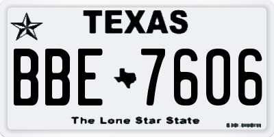 TX license plate BBE7606