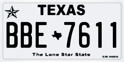 TX license plate BBE7611
