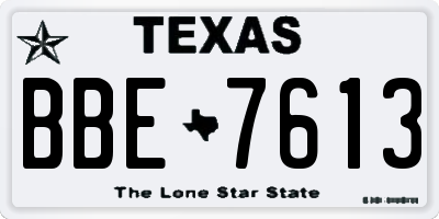 TX license plate BBE7613