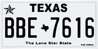 TX license plate BBE7616