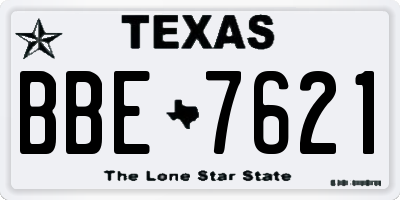 TX license plate BBE7621