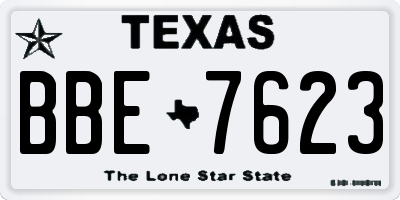 TX license plate BBE7623