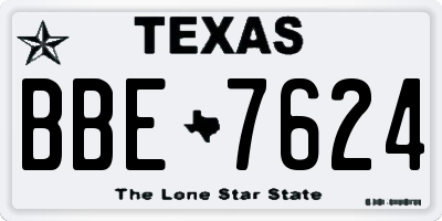 TX license plate BBE7624