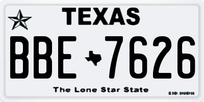 TX license plate BBE7626