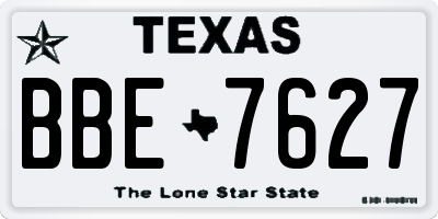 TX license plate BBE7627