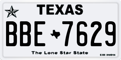TX license plate BBE7629