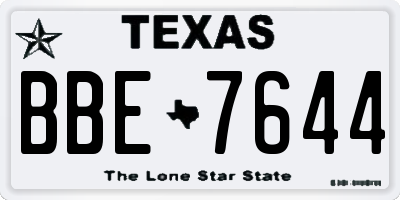 TX license plate BBE7644